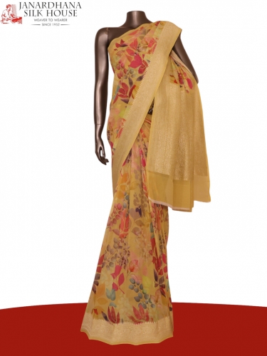 Pure Floral Georgette Silk Saree